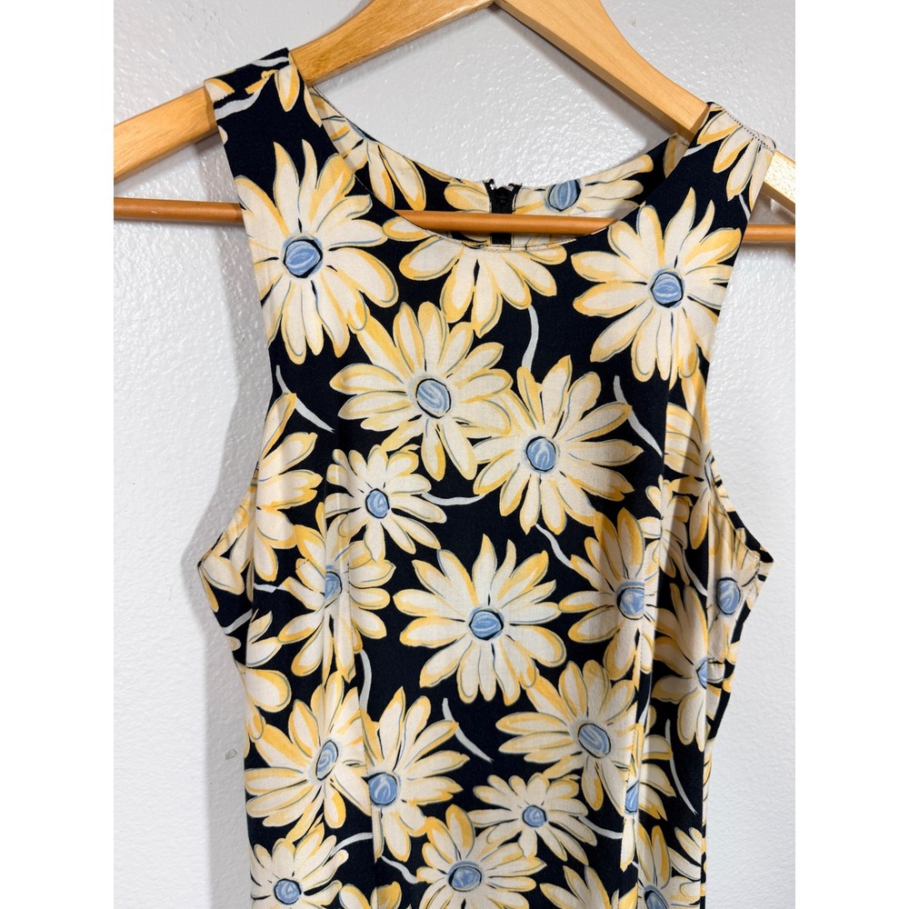 Rampage Dress Women S Black Yellow Daisy Print 90s Grunge Sleeveless Maxi Rayon